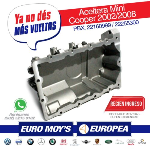 ACEITERA PARA MINI COOPER R52, R53, R50
  2001, 2002, 2003, 2004, 2005, 2006