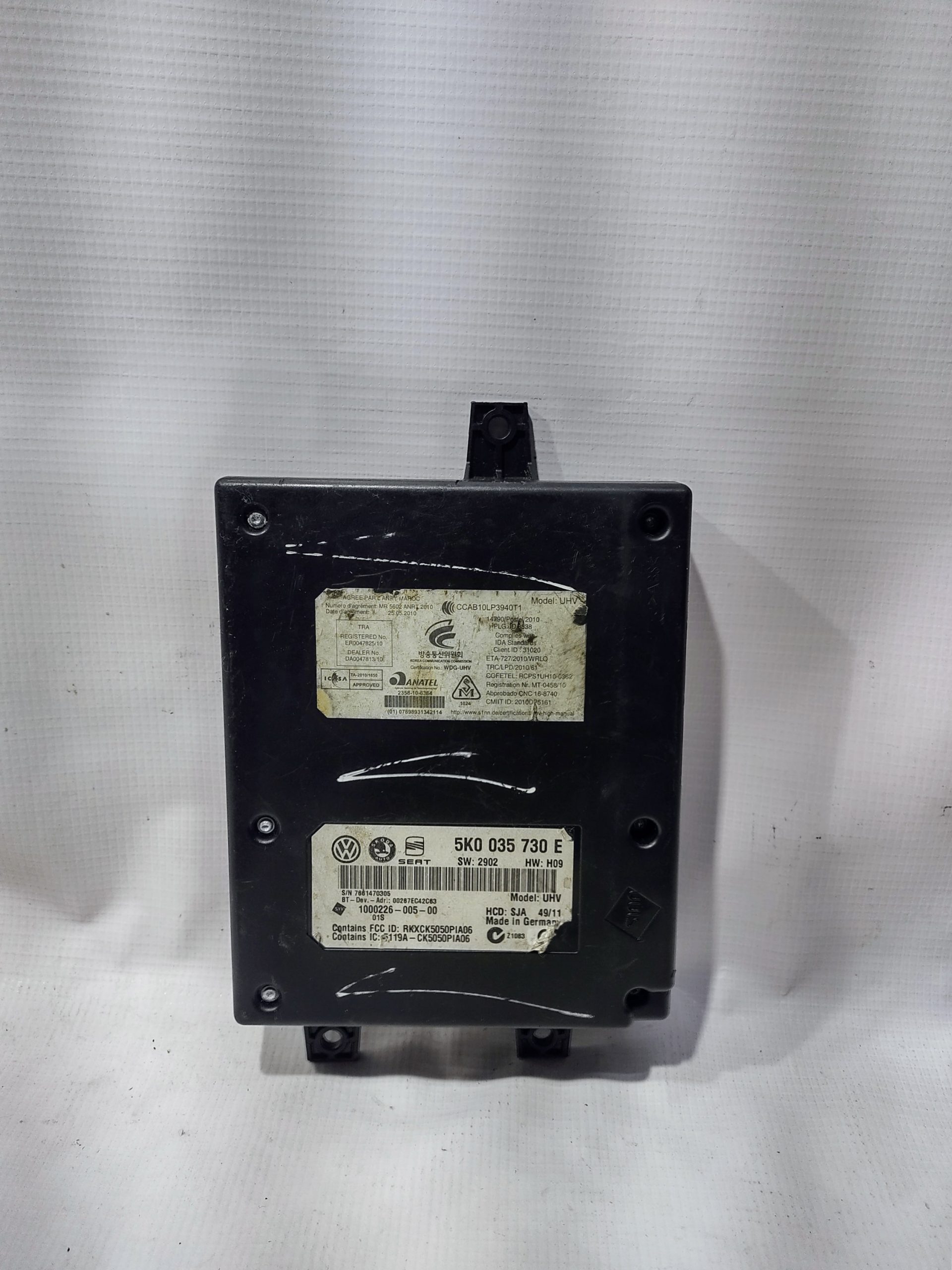 MODULO BLUETOOTH PARA VOLKSWAGEN (2010-2015) 5K0035730E  1 MODULO BLUETOOTH PARA VOLKSWAGEN
(2010-2015) 5K0035730E