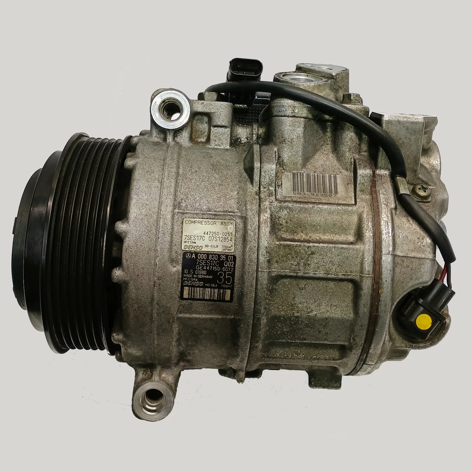 COMPRESOR AC PARA MERCEDES BENZ (2012-2015) A0008303501 7SES17C 07S12854 GE447150-6072 1 COMPRESOR AC PARA MERCEDES BENZ
(2012-2015) A0008303501 7SES17C 07S12854 GE447150-6072