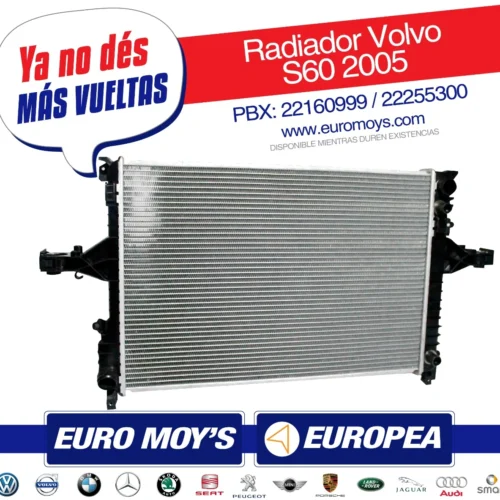 RADIADOR DE AGUA DE VOLVO S60 S80 XC70
V70 2001, 2002, 2003, 2004, 2005, 2006, 2007